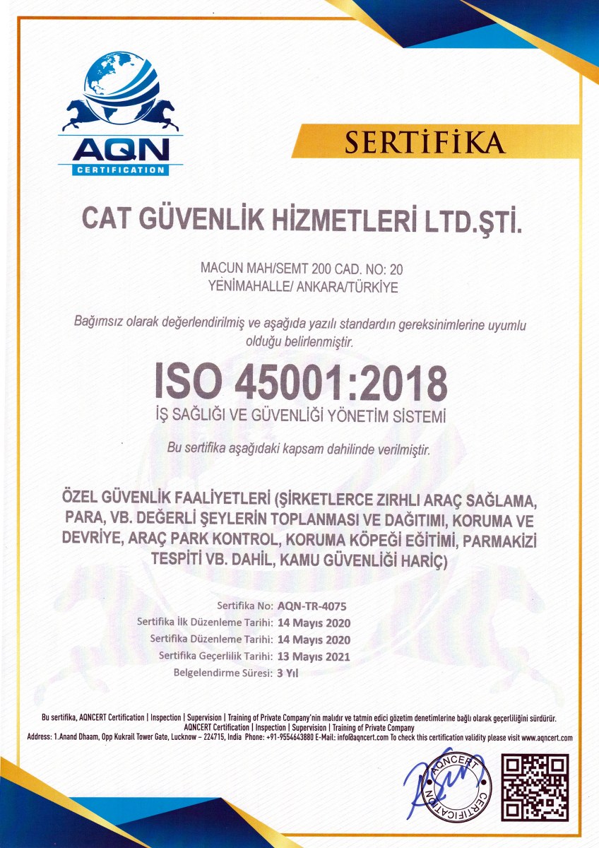 ISO 45001 İş Sağlığı ve Güvenliği